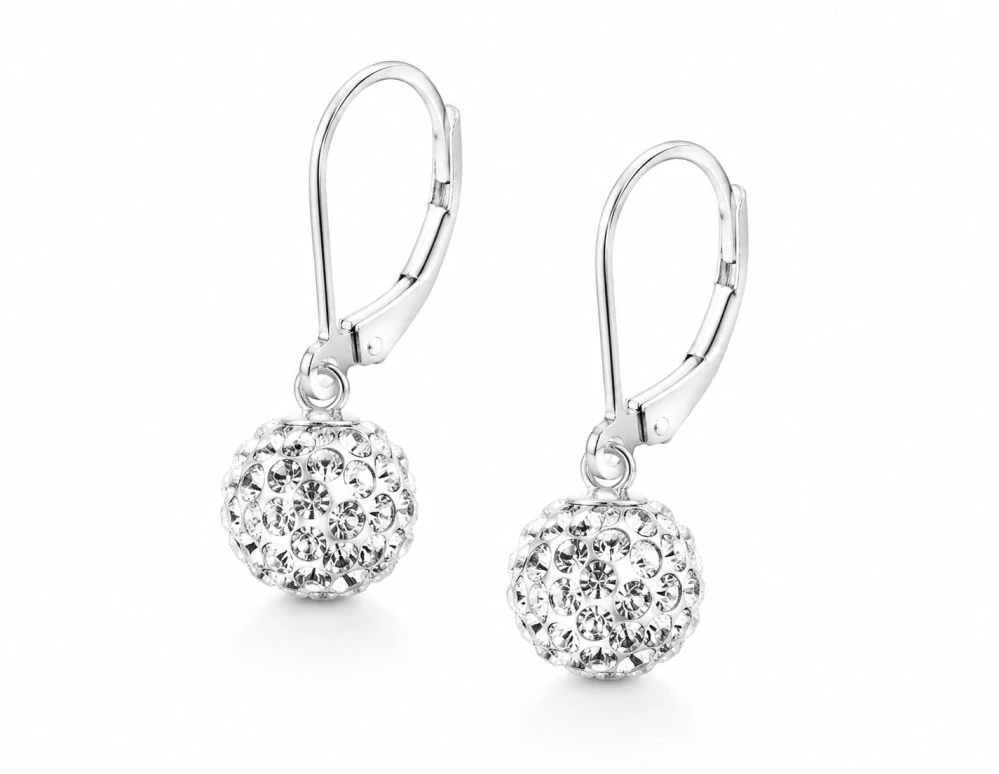 Strieborné náušnice s kamienky Swarovski