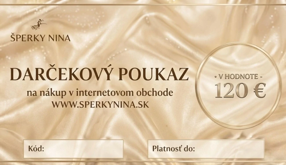 Šperky Nina - Darčeková poukážka 120 € - cert120