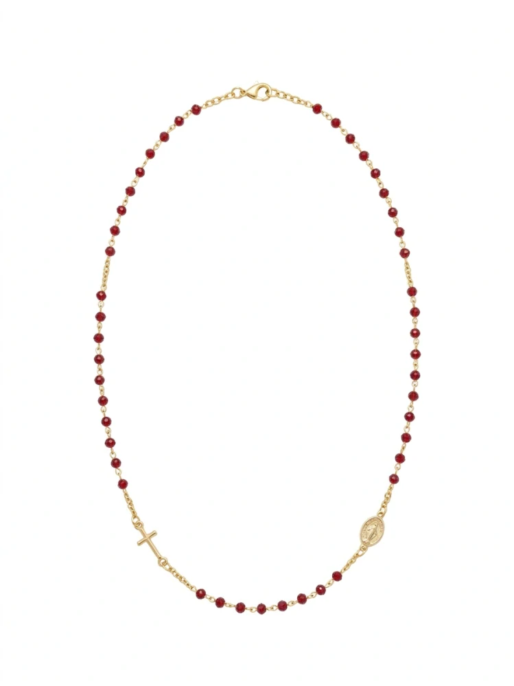 Šperky Nina – Pozlátený strieborný ruženec Scarlet (51,5 - 53,5 cm) 925/1000 – ret zlac 011