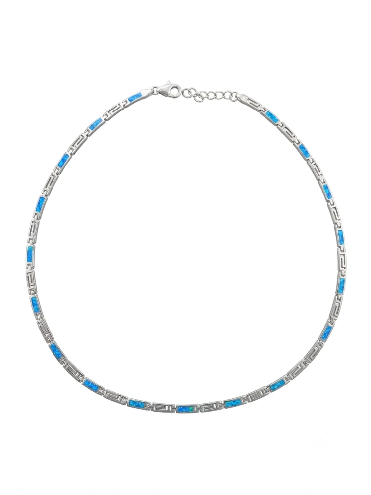 Šperky Nina – Luxusný strieborný náhrdelník s modrým opálom (42 – 44 cm) 925/1000 - nahr 512