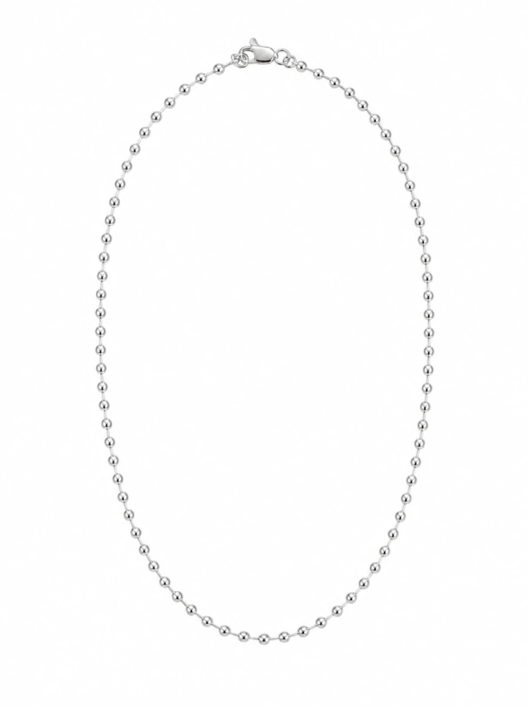Šperky Nina – Masívny strieborný náhrdelník Strieborná lavína – guličky 925/1000 (43 cm / 3 mm) - nahr 516