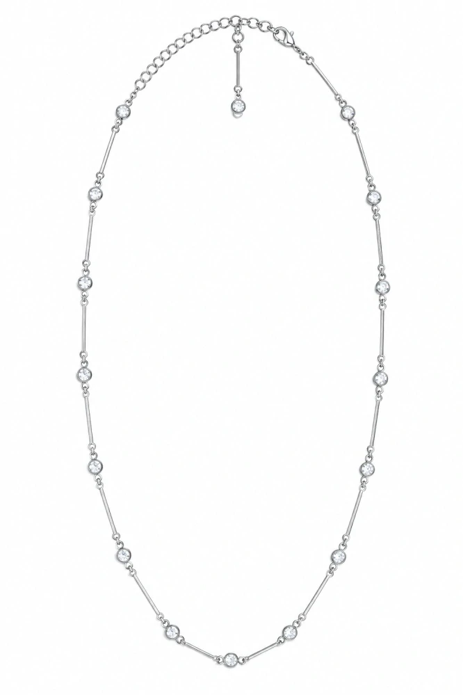 Šperky Nina – Strieborný náhrdelník Třpytivé linie so zirkónmi (42 – 47,5 cm) 925/1000 - nahr 531