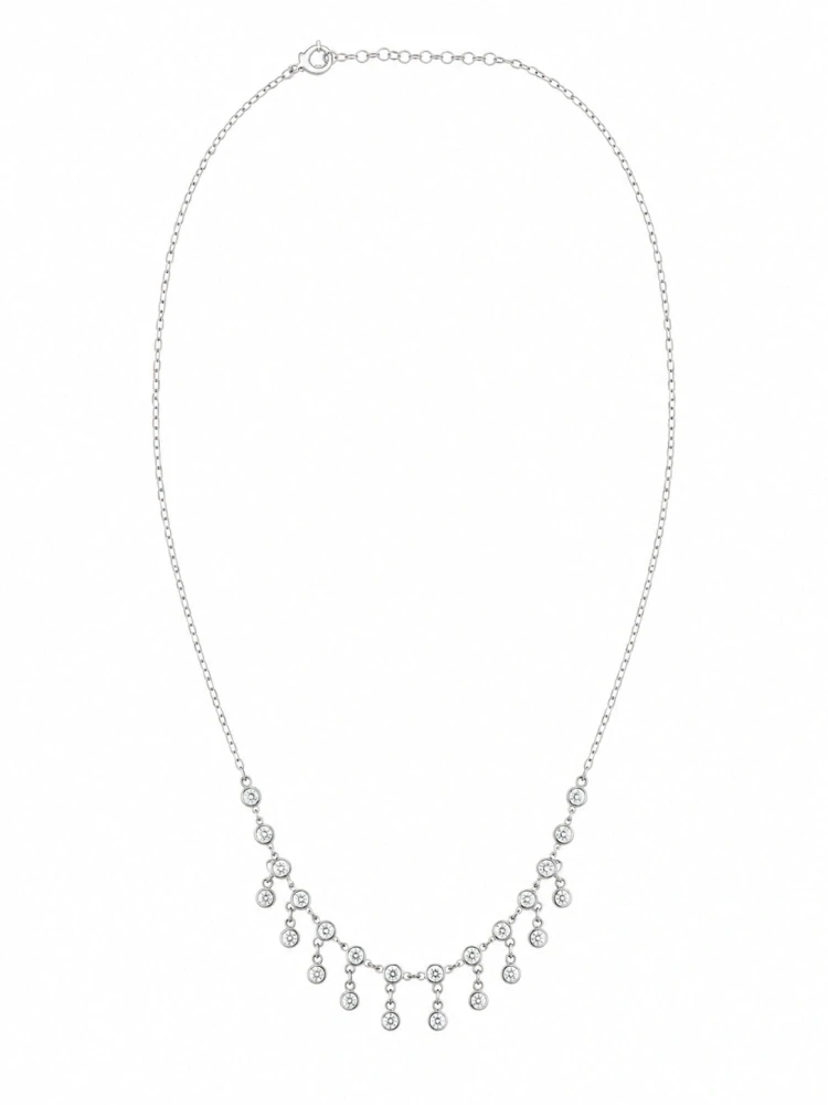 Šperky Nina – Strieborný náhrdelník Ledové krůpěje s visiacimi zirkónmi (41 – 46 cm) 925/1000 - nahr 534