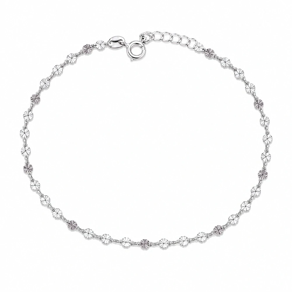 Šperky Nina – Strieborný nákotník Třpytivé letní kytičky (23,5 – 26,5 cm) 925/1000 - nak 340