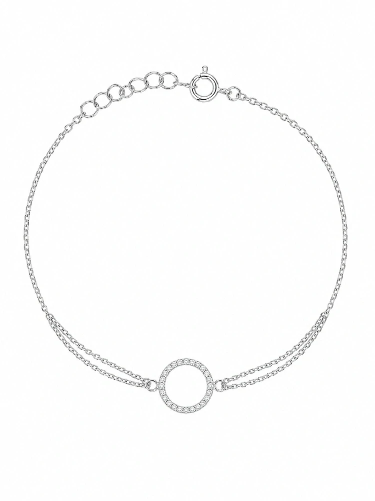 Šperky Nina – Dvojitý strieborný náramok Karma so zirkónmi (16 – 20,5 cm) 925/1000 - nar 550