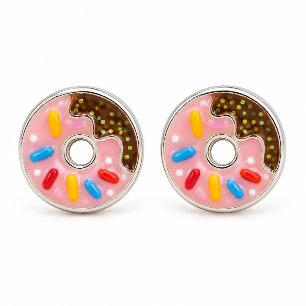 Šperky Nina – Detské strieborné náušnice Sladké donuty (7 mm) - det 39