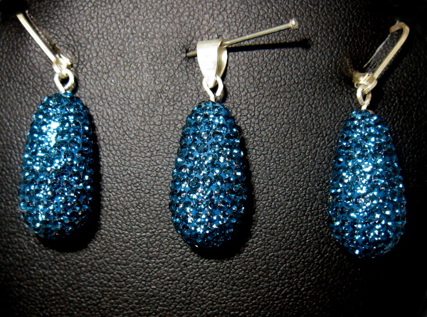 Súprava set striebro s kamienky Swarovski
