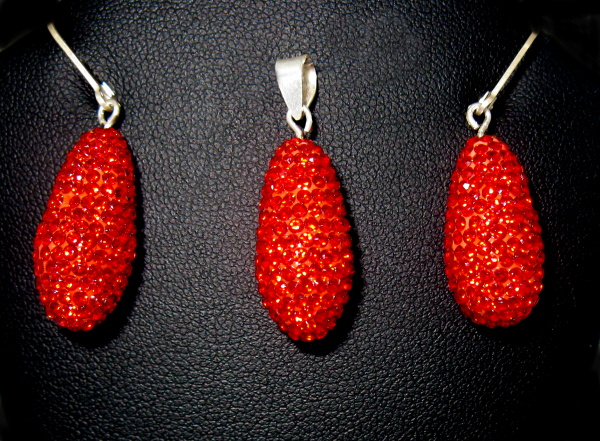 Soupava set striebro s kameny Swarovski