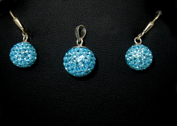 Soupava set striebro s kameny Swarovski