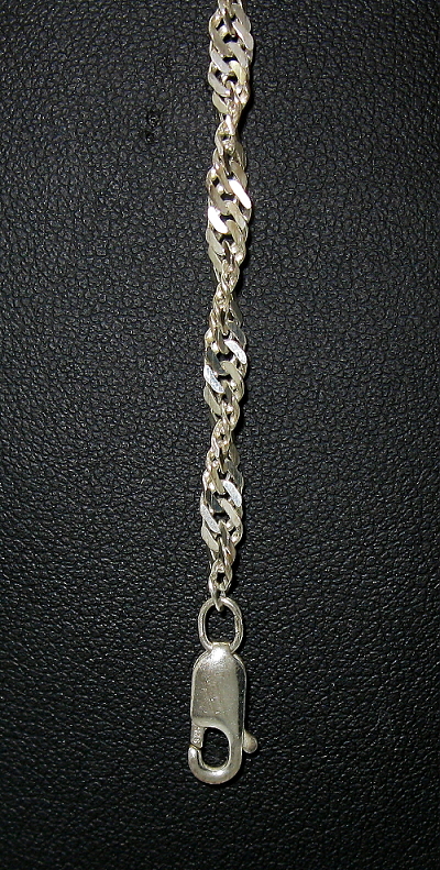 Strieborný náramok singapore 18 cm