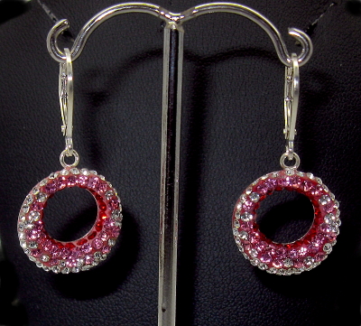 Strieborné náušnice s kamienky Swarovski