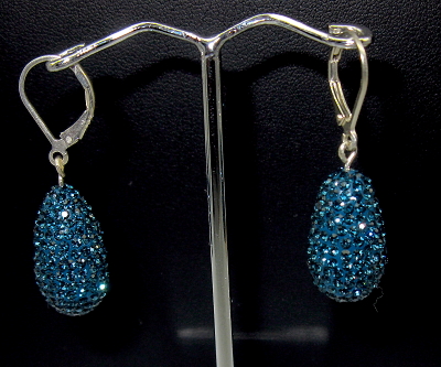 Strieborné náušnice s kamienky Swarovski