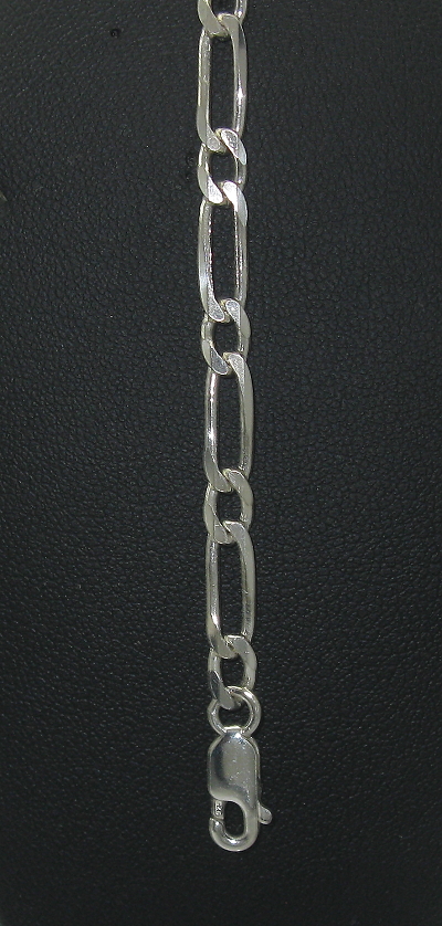 Strieborný náramok figaro 1+1 21 cm