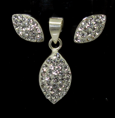 Strieborný set Swarovski na puzetku