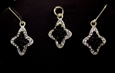 Strieborný set Swarovski