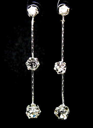Strieborné náušnice s kamienky zirkón 925/1000 ( dlouhé elegant 12)