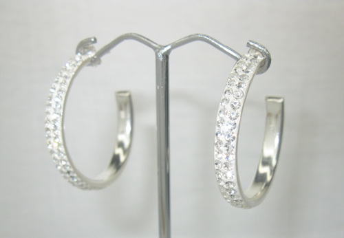 Strieborné náušnice komponent Swarovski 925/1000 ( kruhy s kamienky 76)
