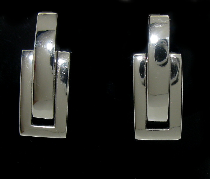 Strieborné náušnice bez kamienku rhodium