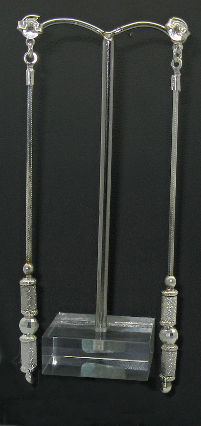 Šperky Nina - Strieborné náušnice bez kamienku dlouhé zdobené 925/1000 - ns ag H 0120