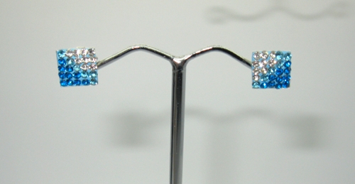 Strieborné náušnice komponent Swarovski 925/1000 (čtverec žíhaný)