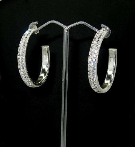 Strieborné náušnice komponent Swarovski 925/1000 ( pulkruh 120)