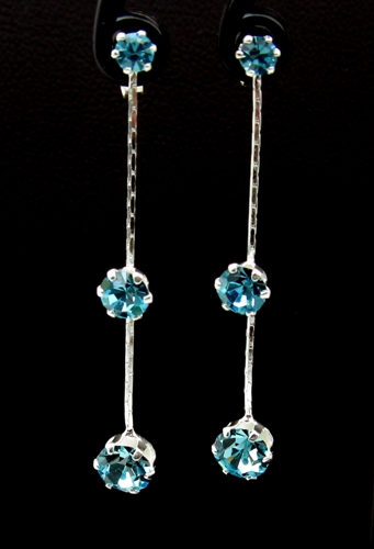 Strieborné náušnice s kamienky zirkón 925/1000 ( dlouhé elegant 12)