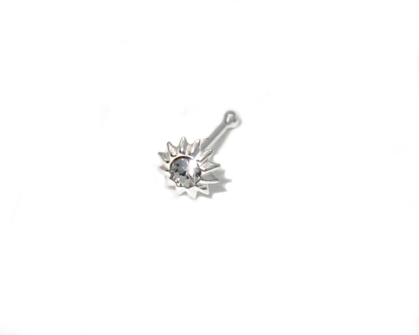 Strieborný piercing do nosu strieborný 925/1000 ( sluníčko kámen)