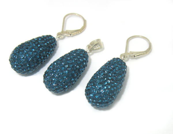Súprava set striebro s kamienky Swarovski
