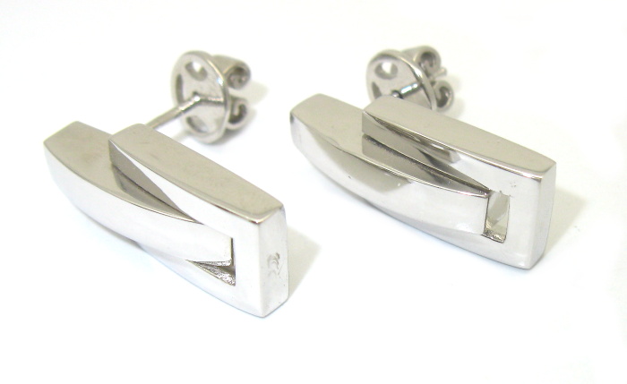 Strieborné náušnice bez kamienku rhodium