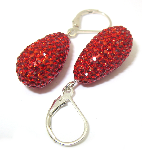 Strieborné náušnice s kamienky Swarovski komponent 925/1000 (červené 87115427)