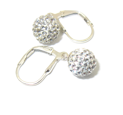 Stríbné náušnice s kamienky Swarovski