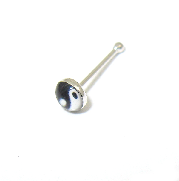 Strieborný piercing do nosu 925/1000 ( Jing Jang)
