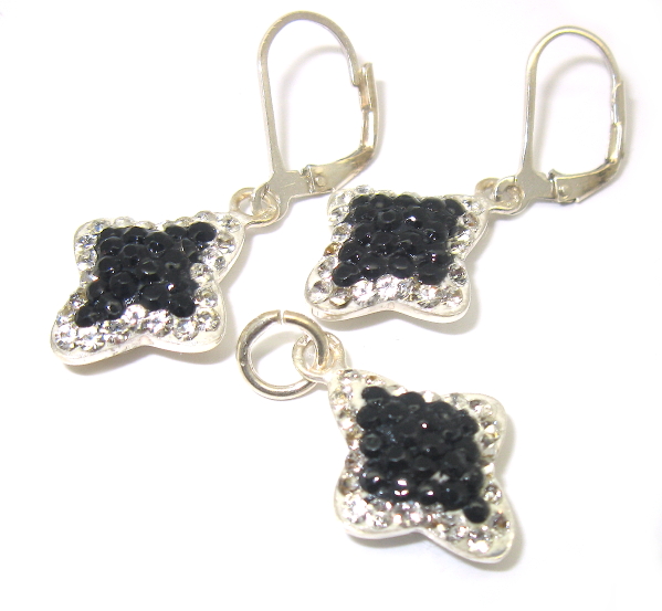 Strieborný set Swarovski
