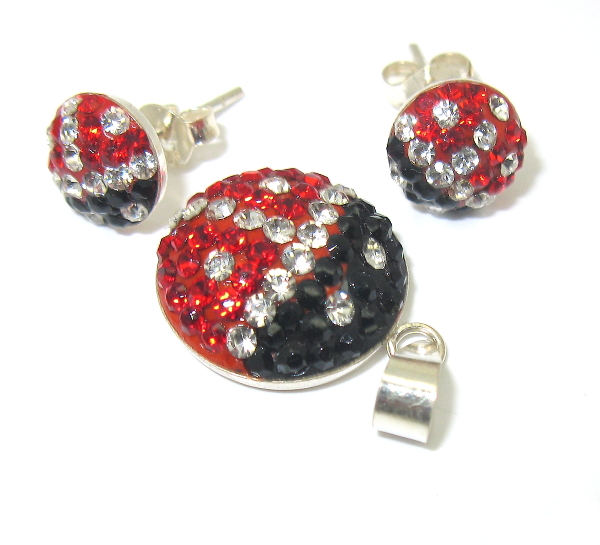 Strieborný set Swarovski berušky