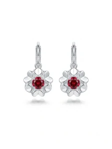 Šperky Nina – Detské strieborné náušnice Kvetinky s červeným zirkónom – 925/1000 – ns ag H 0101
