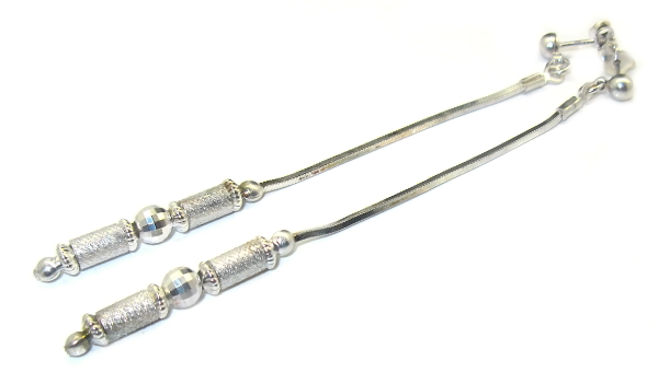 Šperky Nina - Strieborné náušnice bez kamienku dlouhé zdobené 925/1000 - ns ag H 0120