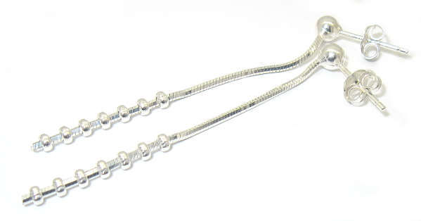 Šperky Nina - Strieborné náušnice dlouhé zdobené bez kamienku  925/1000 - ns ag H 0140