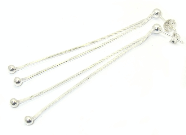 Šperky Nina - Strieborné náušnice bez kamienku dlouhé 925/1000  - ns ag H 0145