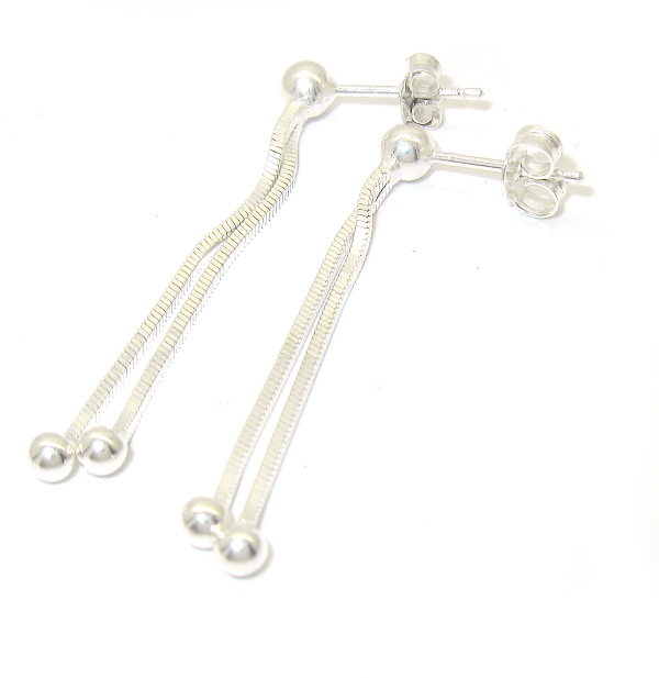Šperky Nina - Strieborné náušnice bez kamienku  - ns ag H 0146