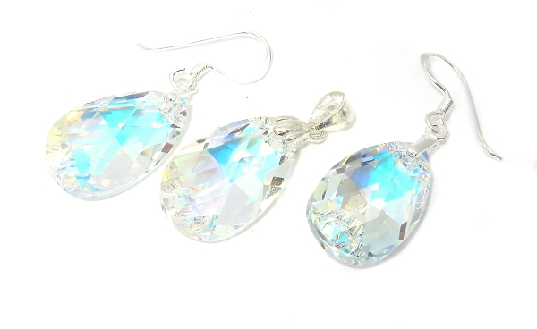 Šperky Nina - Súprava Swarovski elements Kámen slza - set ag H 021