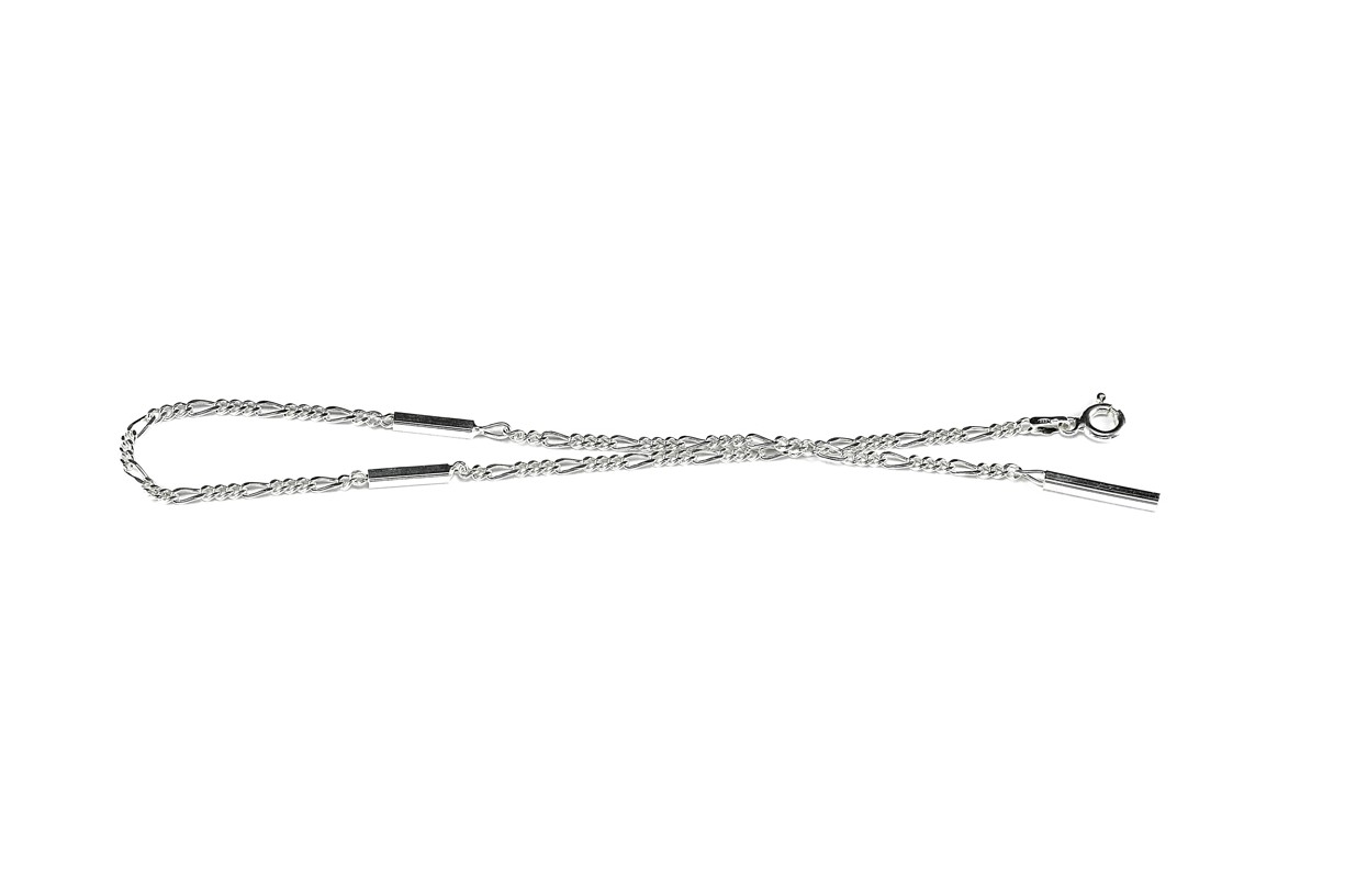 Šperky Nina - Strieborný nákotník Figaro 3+1 s designovými válečky (3,2 g) - 925/1000 - nak ag H 154
