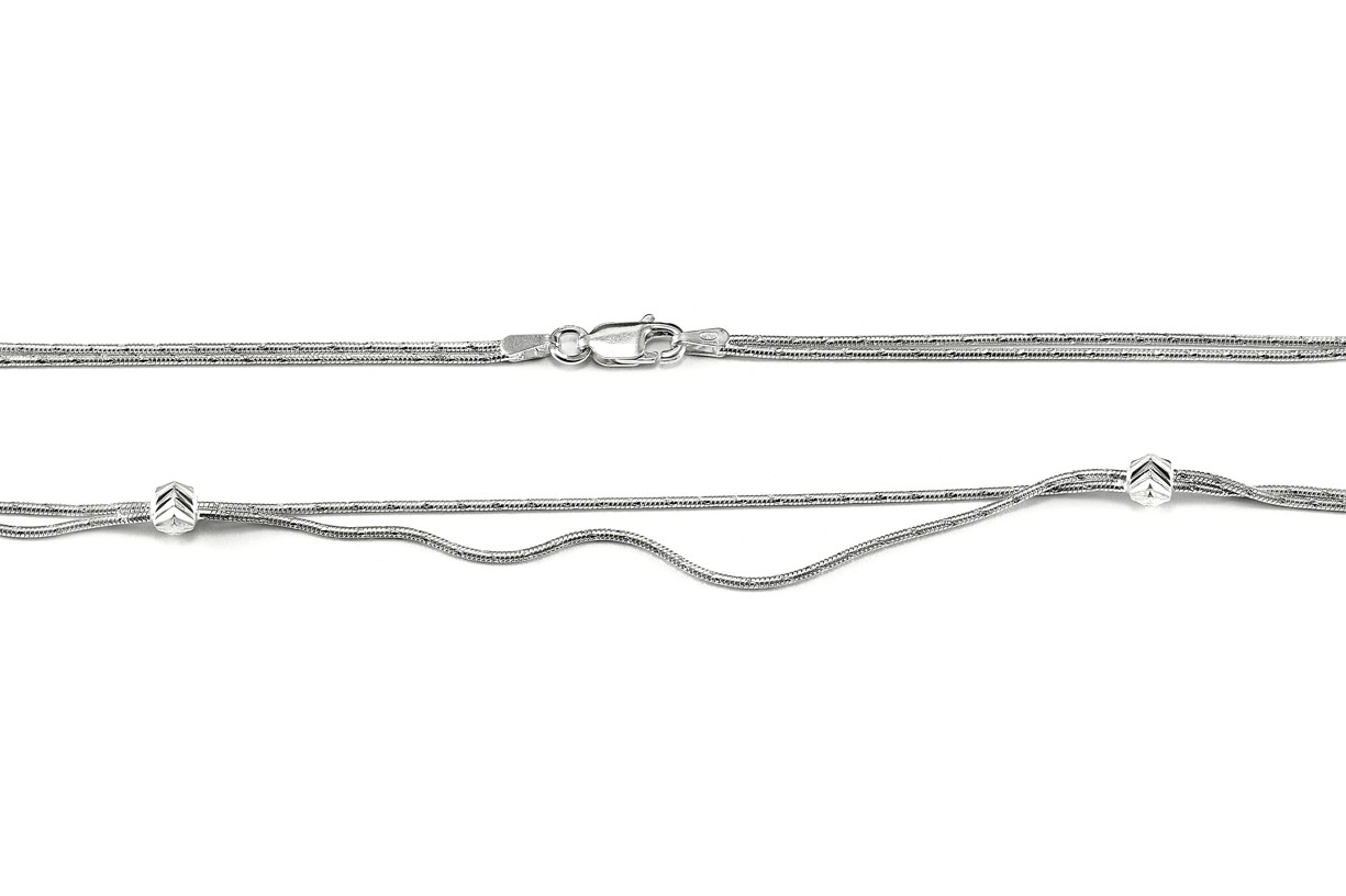Šperky Nina - Dvojitý strieborný náhrdelník „Propletená elegance“ 925/1000 – 7,6 g - nahr ag H 014