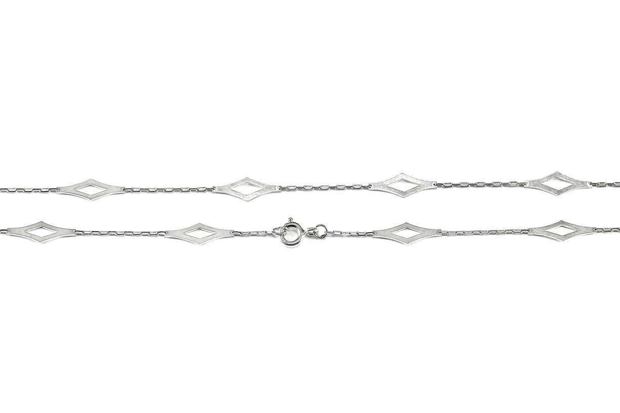 Šperky Nina - Strieborný náhrdelník „Geometrická linka“ 925/1000 – dĺžka 42 cm - nahr ag H 016