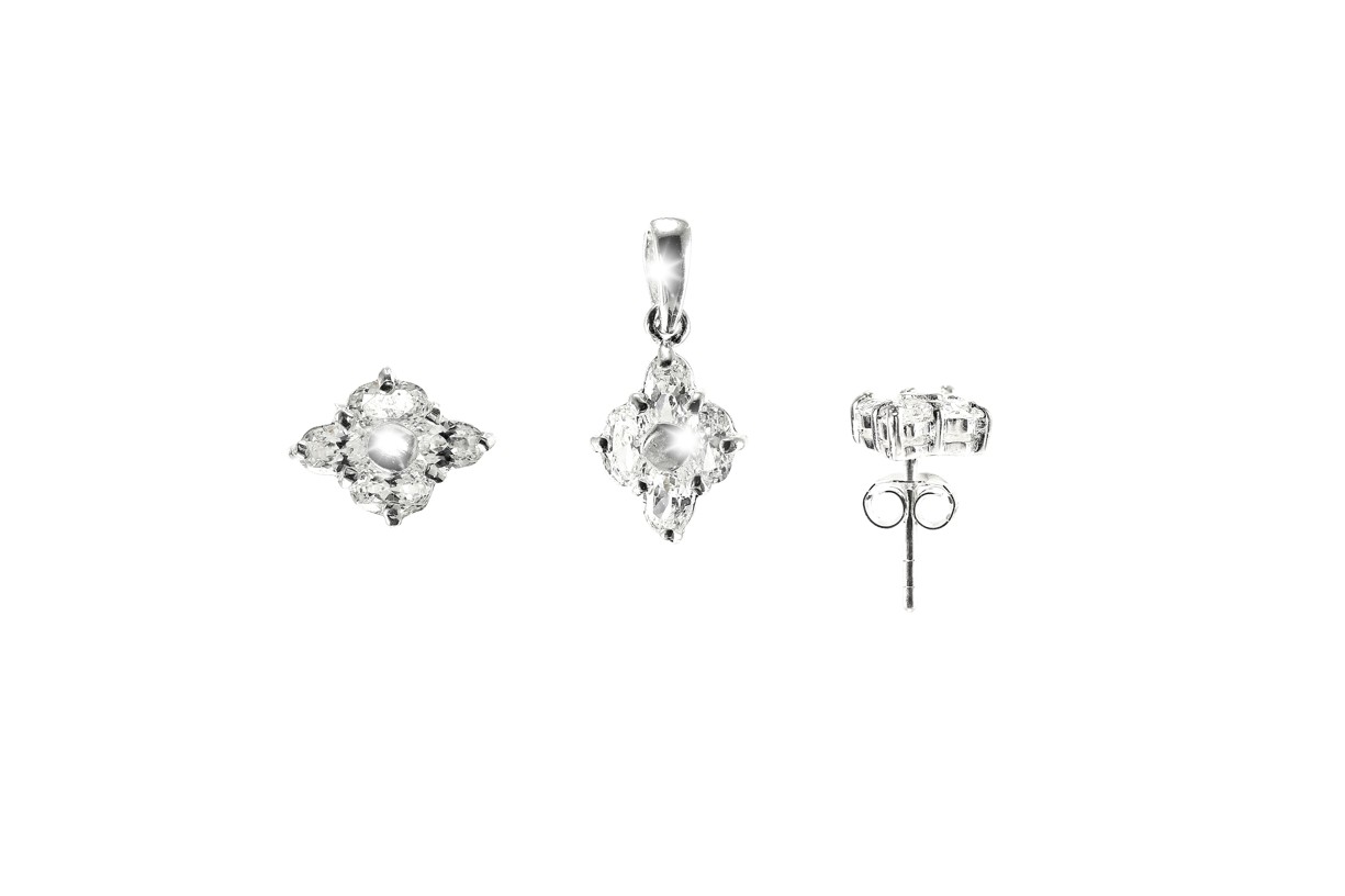 Šperky Nina - Strieborný set 925/1000 s kamienky zirkón - set ag H 076