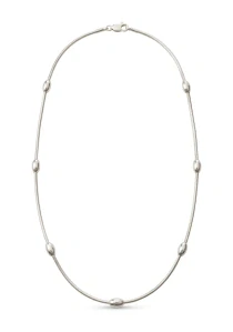 Šperky Nina - Strieborný náhrdelník 925/1000 – elegantný retiazka s válečky (40 cm) - nahr ag H 030