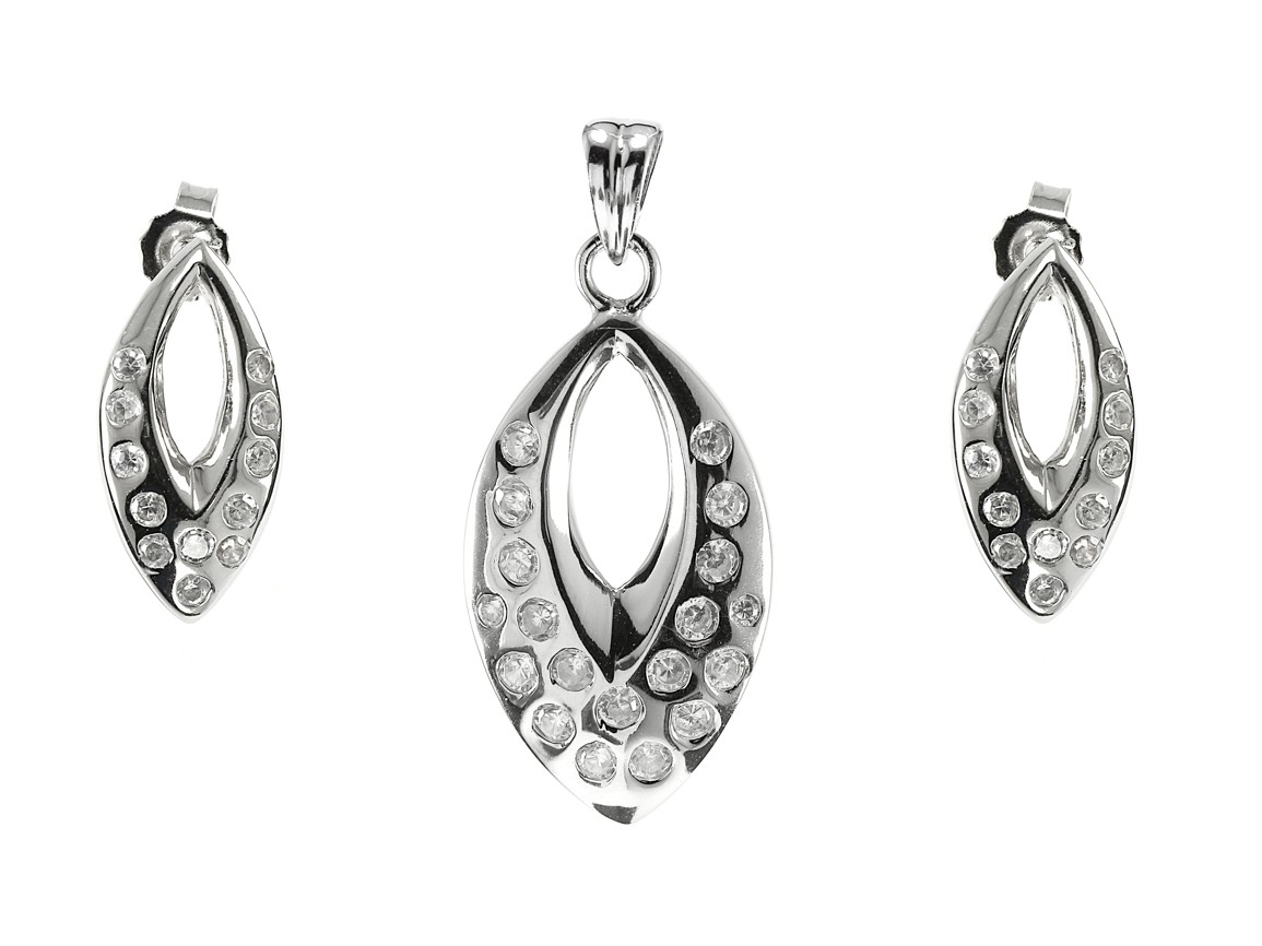 Šperky Nina - Strieborný set s kamienky zirkón 925/1000 Adele - set ag H 079