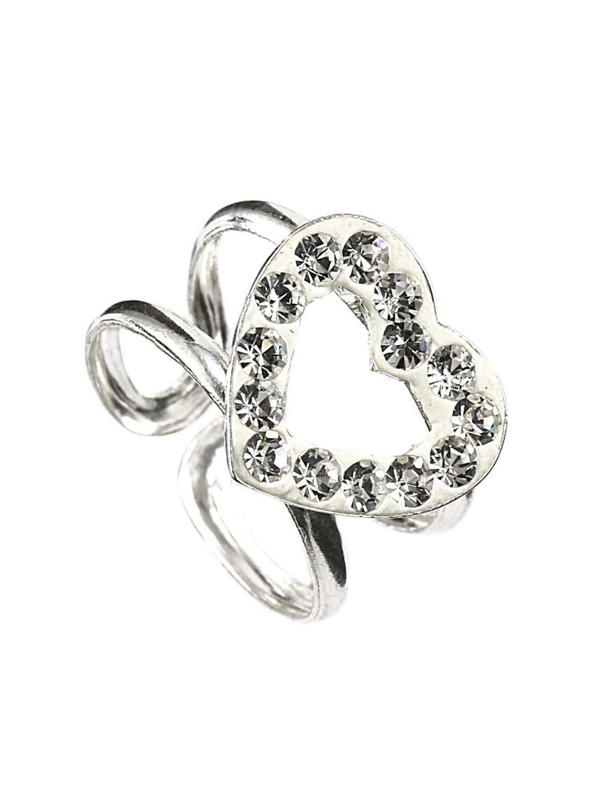 Šperky Nina - Strieborný detský prsteň zirkón srdce  Swarovski komponent 925/1000 - prst ag kam H 010