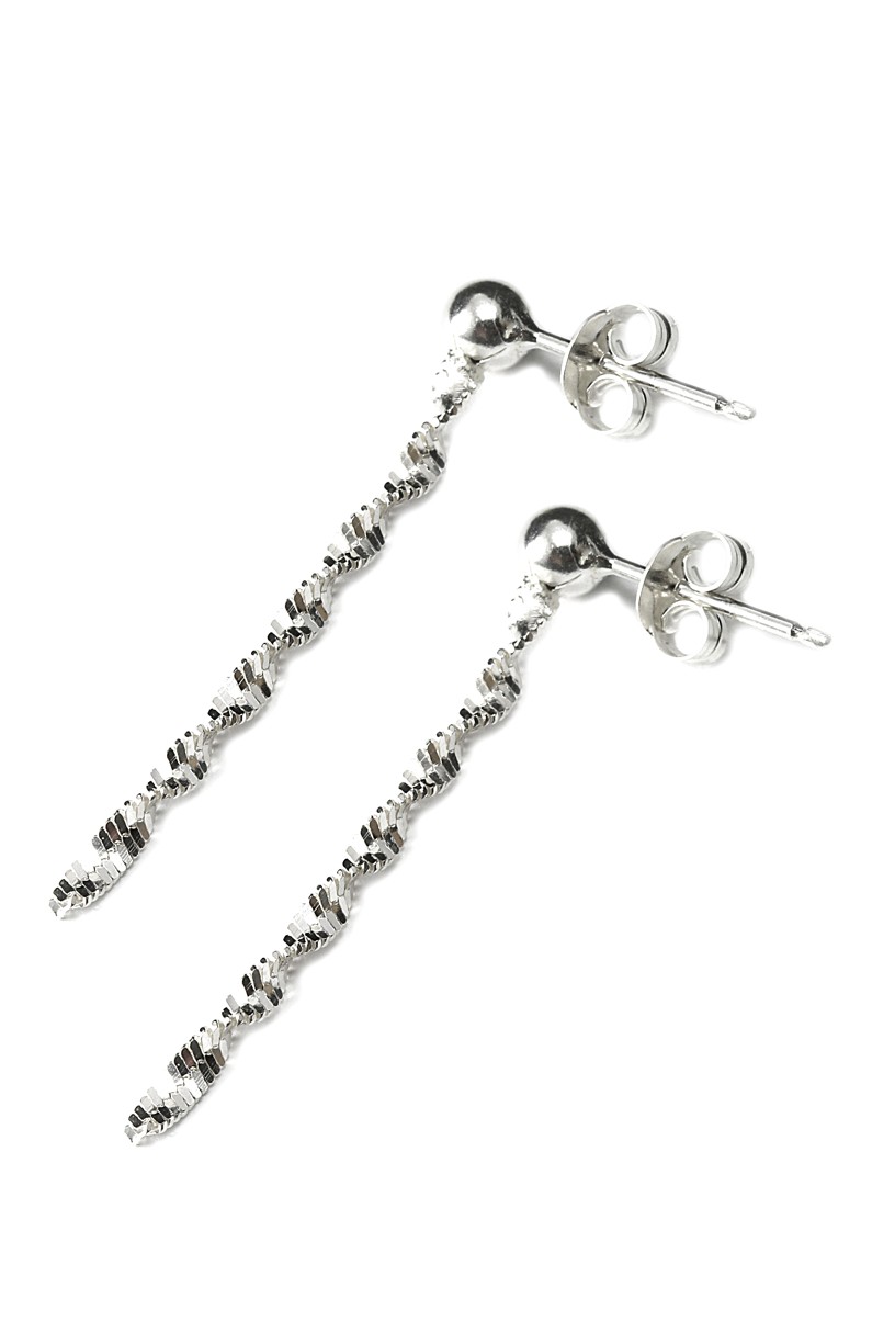 Šperky Nina - Strieborné náušnice dlouhé točené spirálky 925/1000 - ns ag H 244