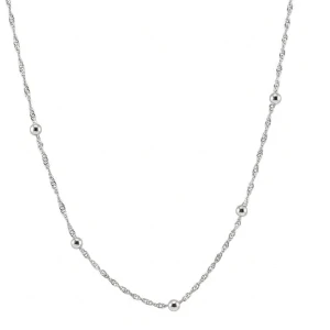 Šperky Nina - Strieborný náhrdelník Lambáda s guličkami 925/1000 - ret ag H 135