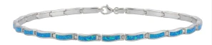 Šperky Nina – Strieborný opálový náramok Polárna žiara 925/1000 (18 cm / 19 cm) - nar ag H 211